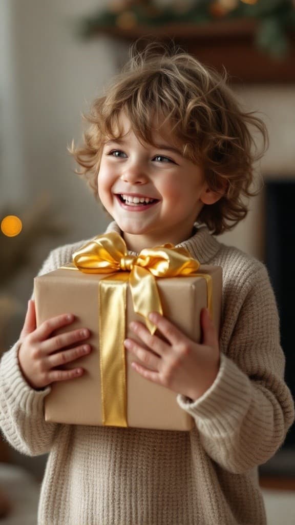 Kind freut sich über ein Geschenk