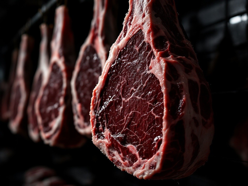 Edles Fleisch reift in kontrollierter KĂŒhle zur Perfektion